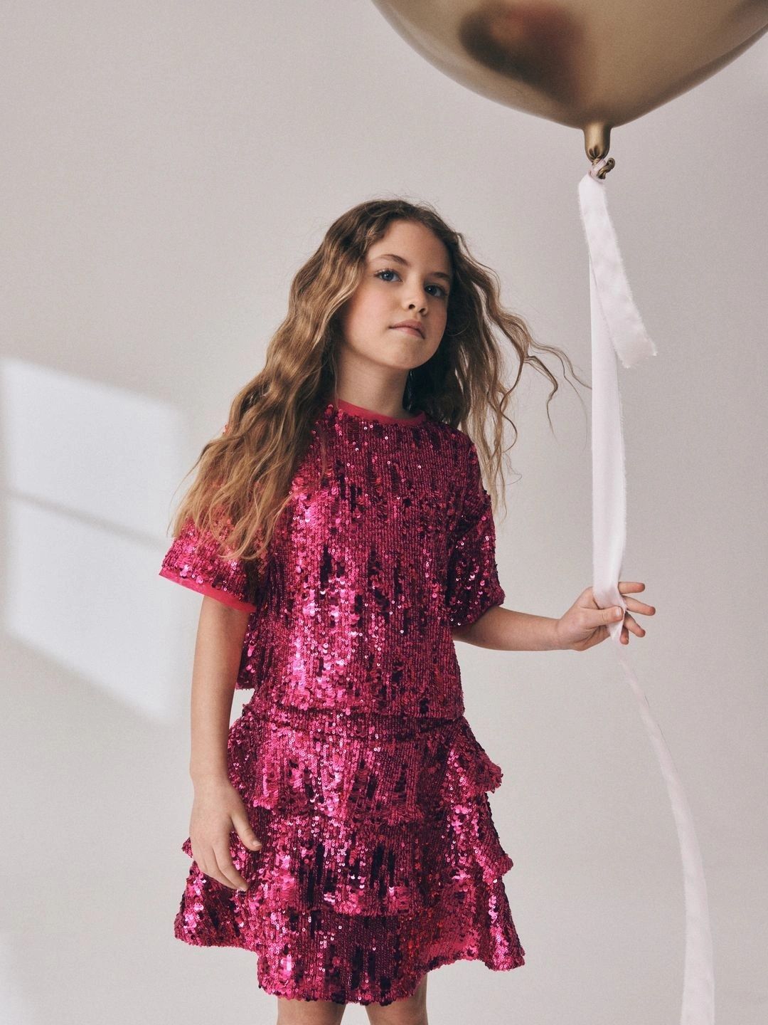 NEXT Girls Embellished Sequinned Top with Skirt-picture-47