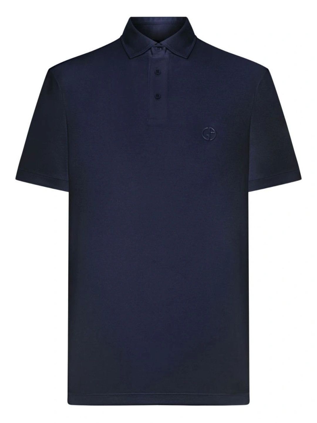 Giorgio Armani Blue Solid Shirt Collar Polo-picture-15