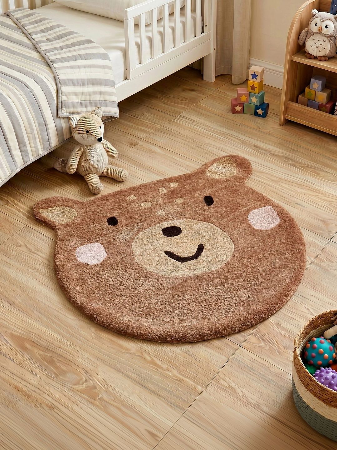 Home Centre Kids Corsica Slate Brown & Beige Tufted Dhurrie-picture-17