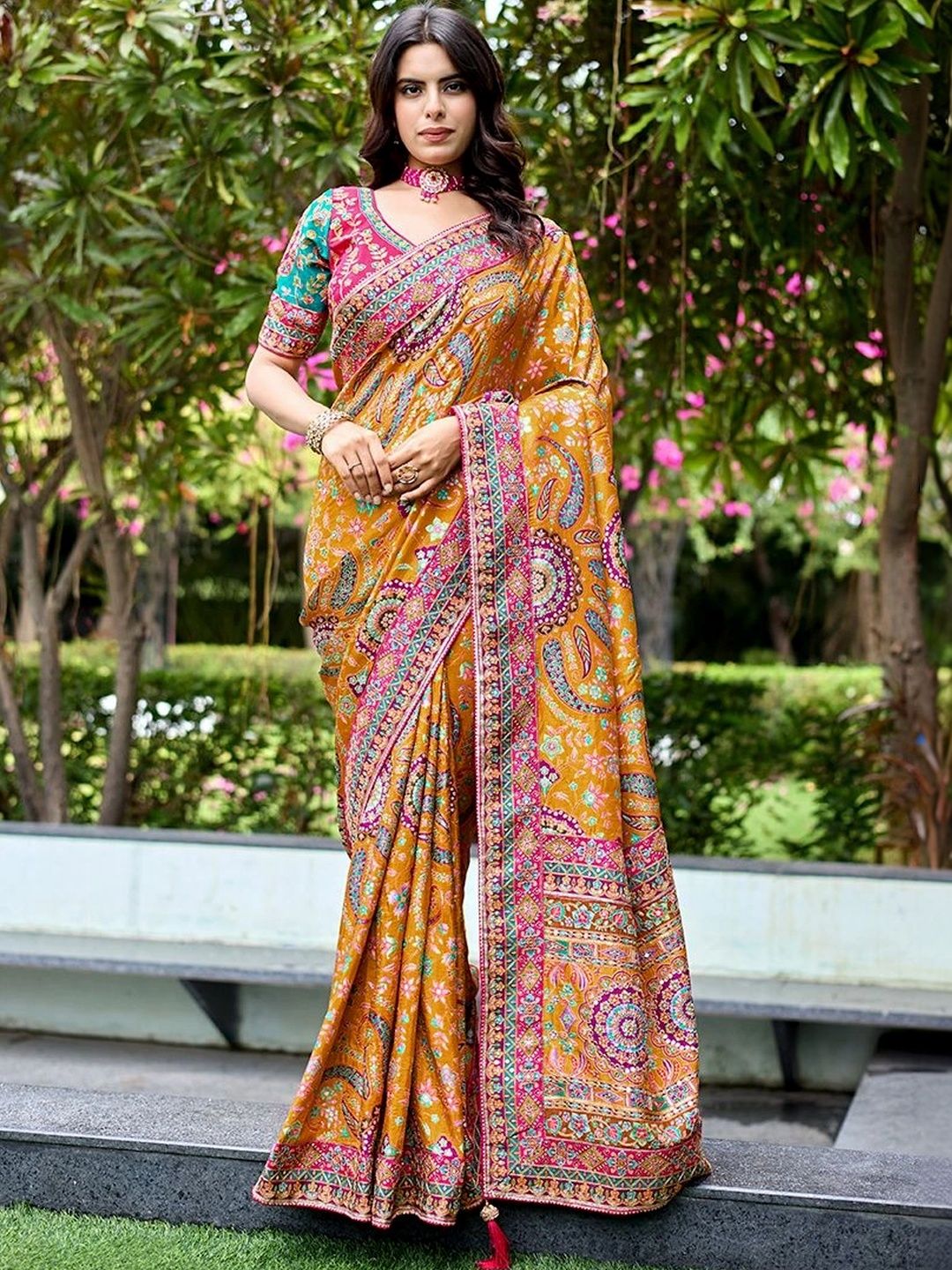 SP SAREES Embroidered Art Silk Banarasi Saree-image-23