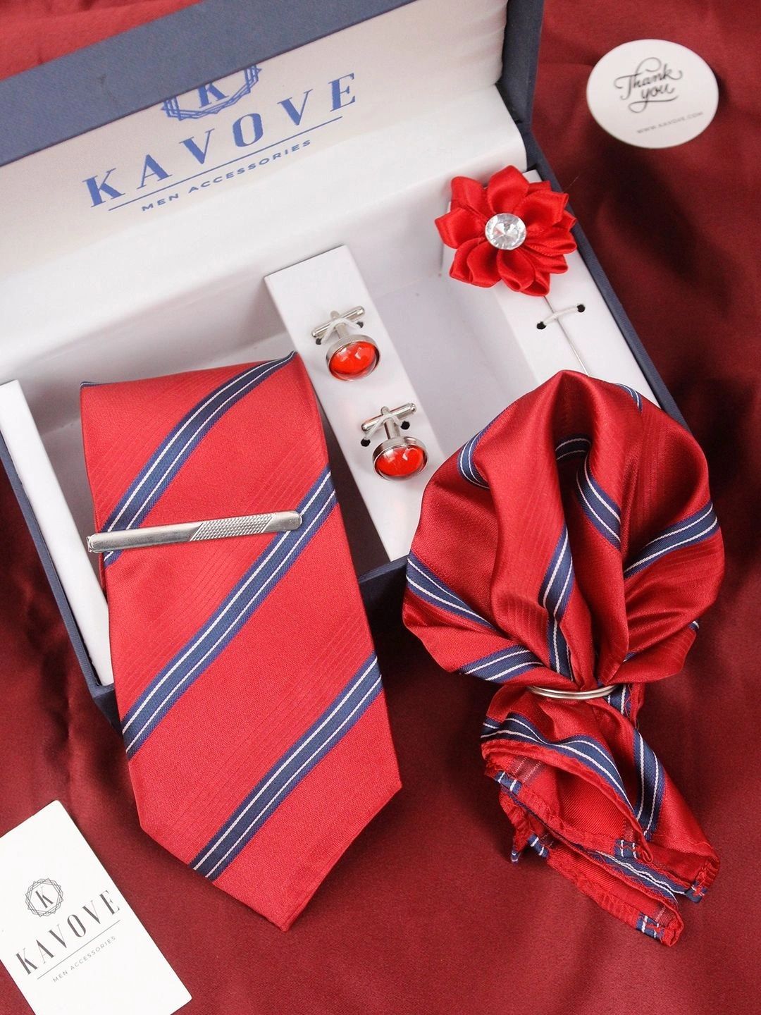 Kavove Men Striped Broad Tie-picture-31