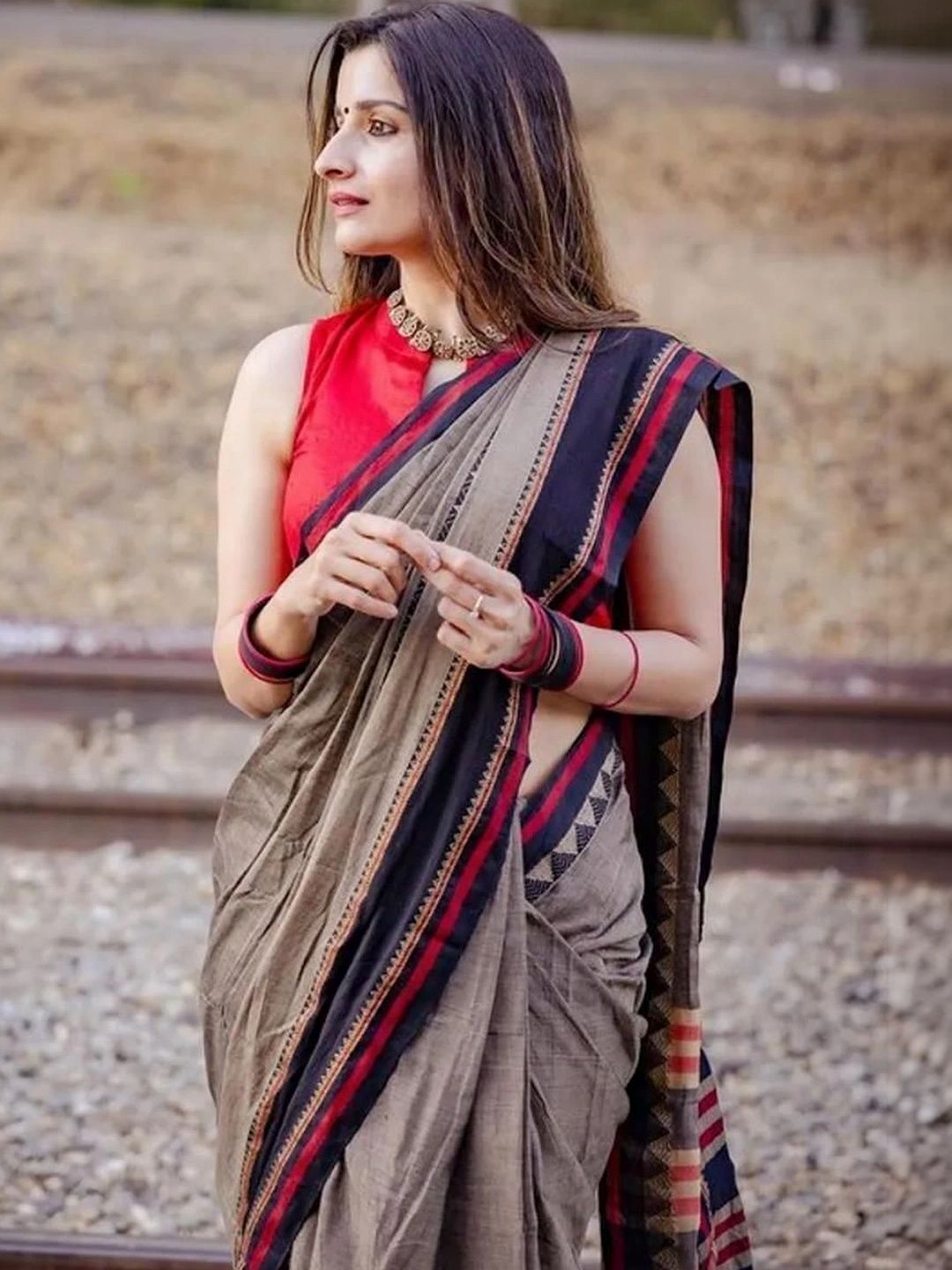 Saree star Striped Pure Cotton Sarees-picture-57