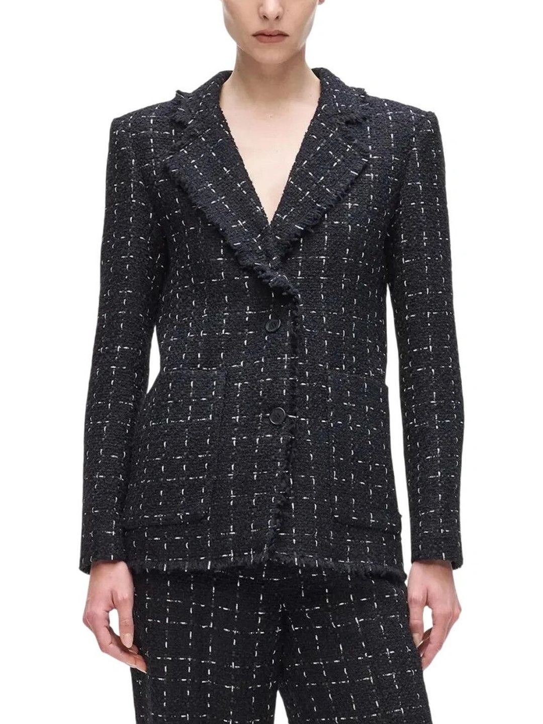 Karl Lagerfeld Women Checked Woollen Tailored Jacket-picture-46
