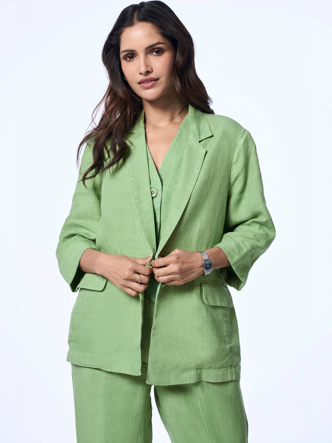 Terra Luna Sasha Notched Lapel Single-Breasted Comfort Fit Blazers-picture-14