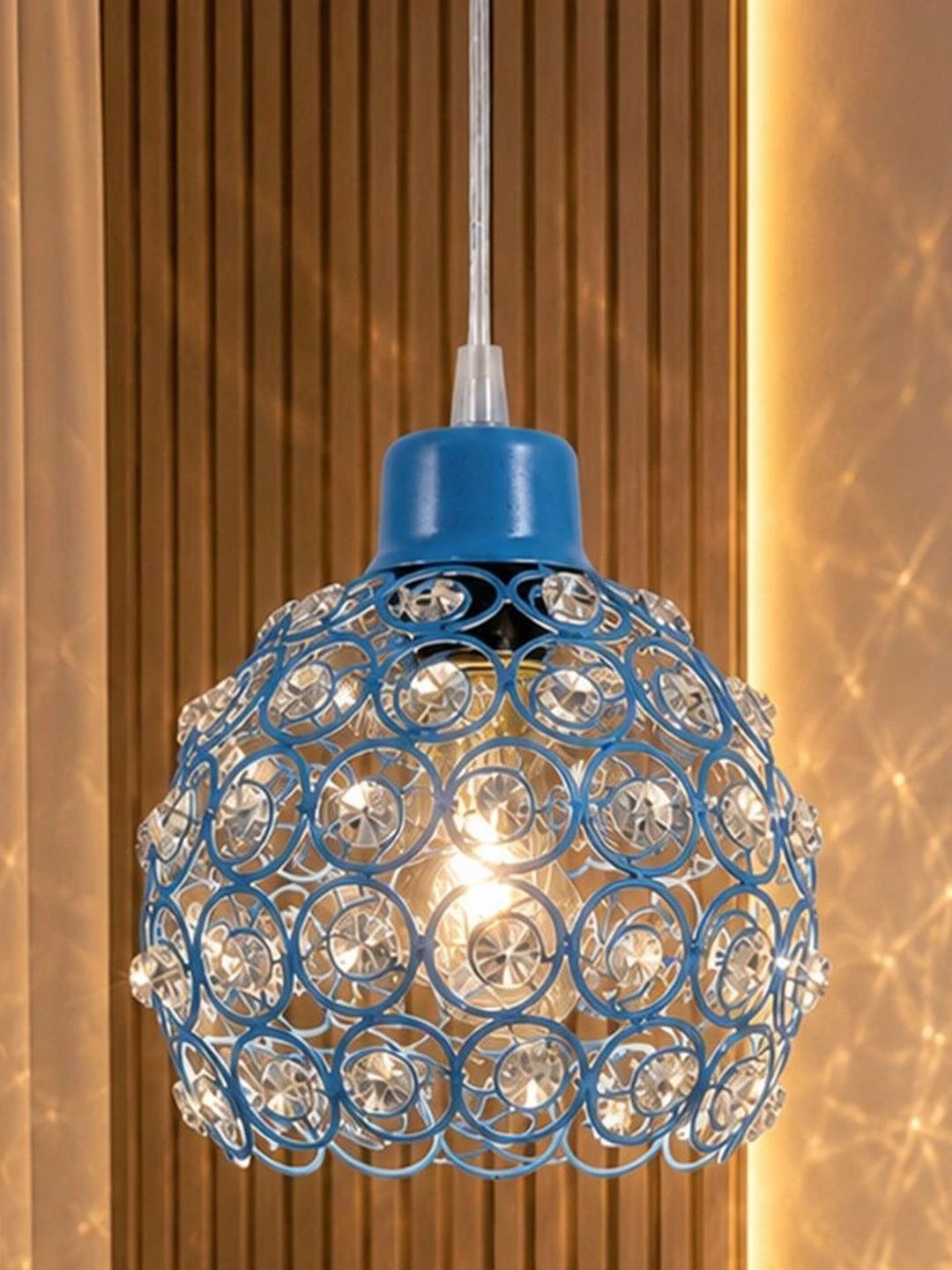 Glowhere Turquoise Blue Textured Contemporary Ceiling Lamp-picture-31