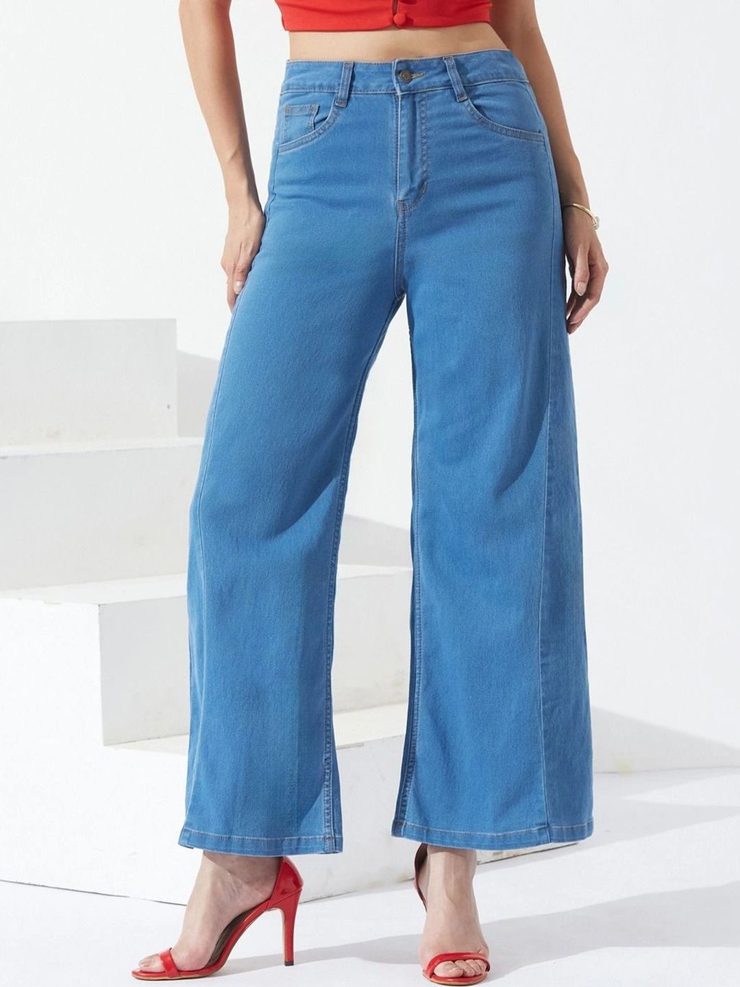 Miss Chase Women Wide Leg High-Rise Stretchable Jeans-picture-29