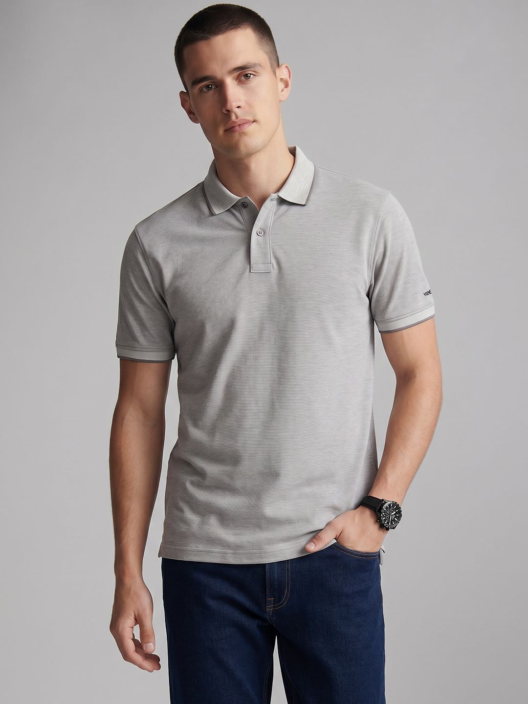 Van Heusen Brand Logo Polo Collar T-shirt
