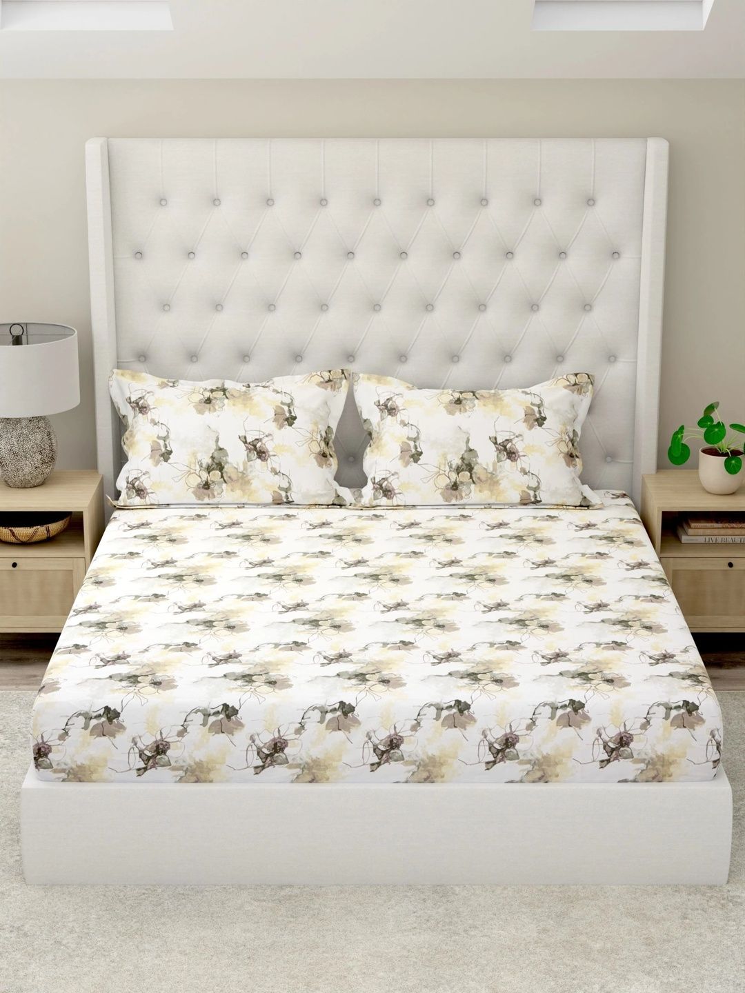 Pure Decor Multicoloured Floral 180 TC Bedsheet with 2 Pillow Covers-picture-7