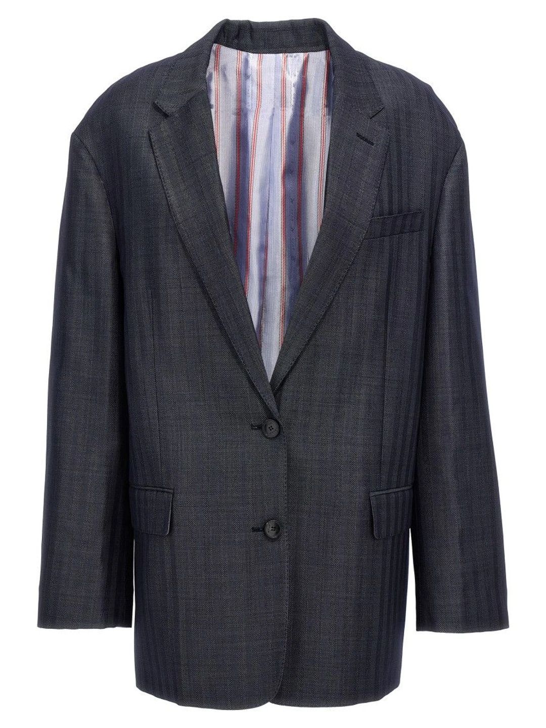 ETRO Blue Pegaso Single-Breasted Blazer-picture-50