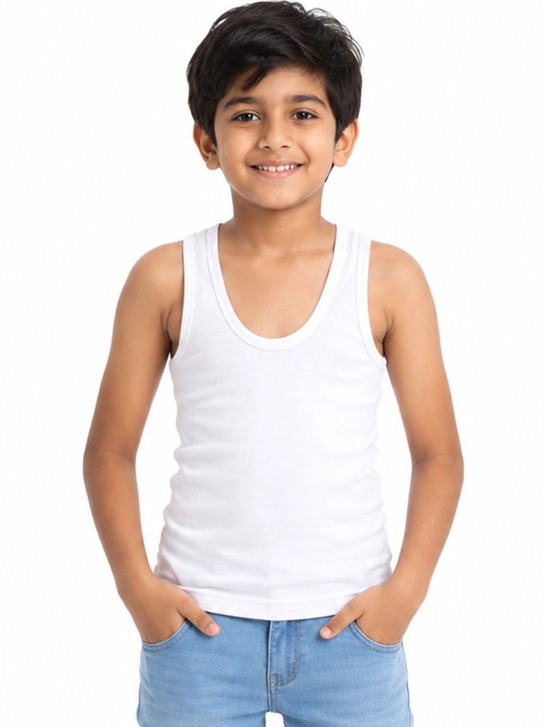 Kids Basket Boys Pack of 6 Cotton Undershirt-picture-28