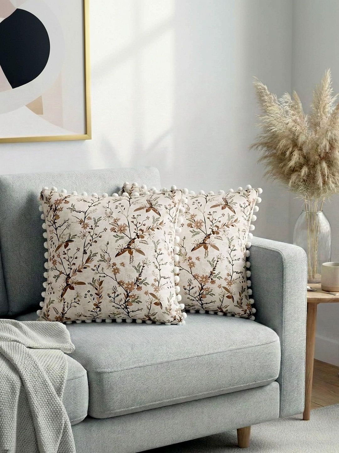 RD TREND Beige Set of 2 Square Cushion Covers-image-14