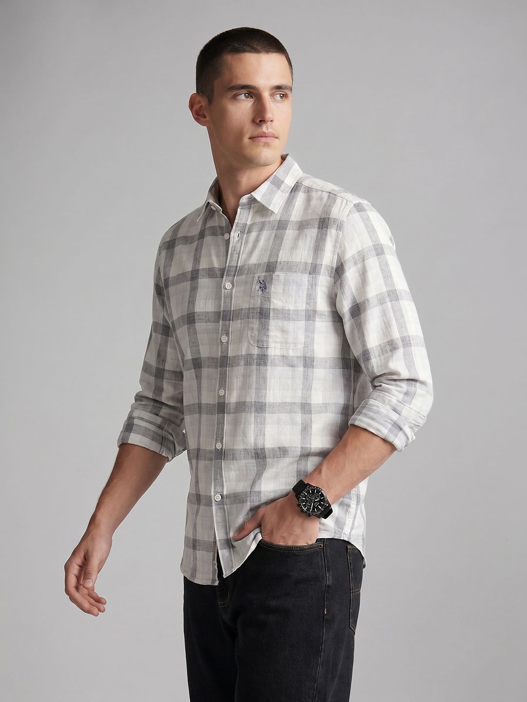 U.S. Polo Assn. Denim Co. Checked Pure Cotton Casual Shirt-picture-11
