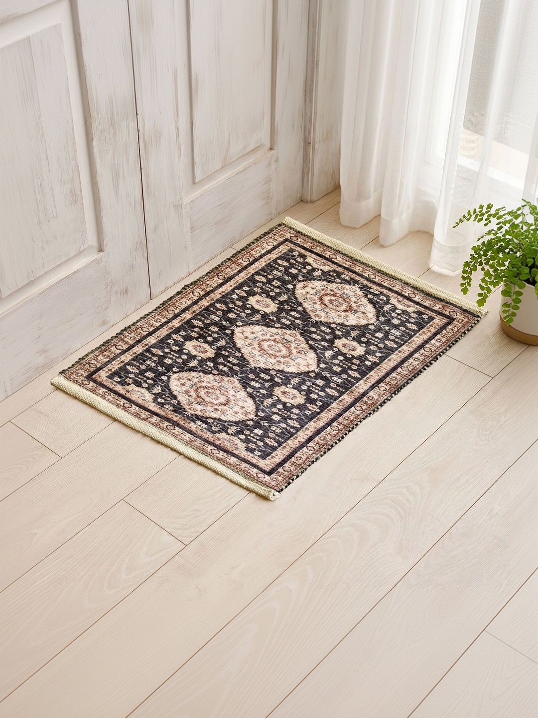 Home Centre Velora Beige & Brown Ethnic-Printed Jute Handwoven Dhurrie-picture-18