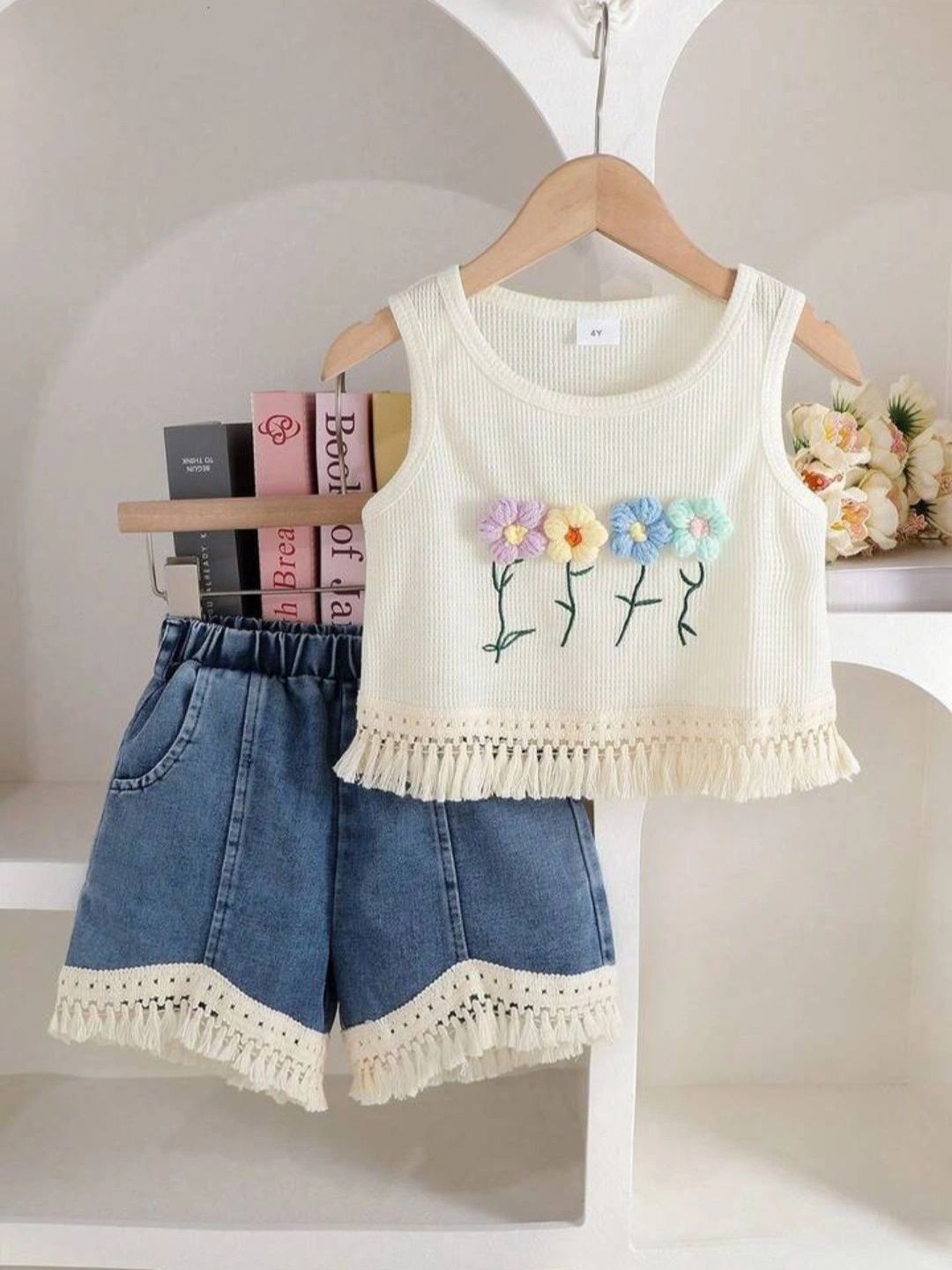 STAR BOYZ APPAREL Girls Embellished Top with Shorts-picture-19