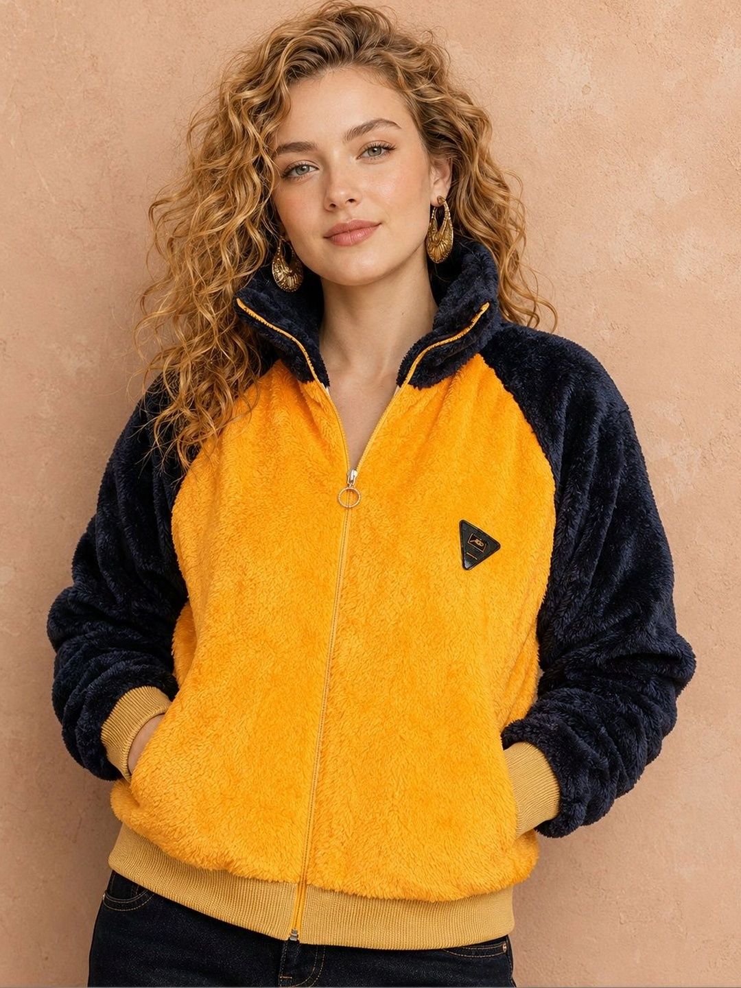 all about you Women Colourblocked Woollen Jacket-picture-38