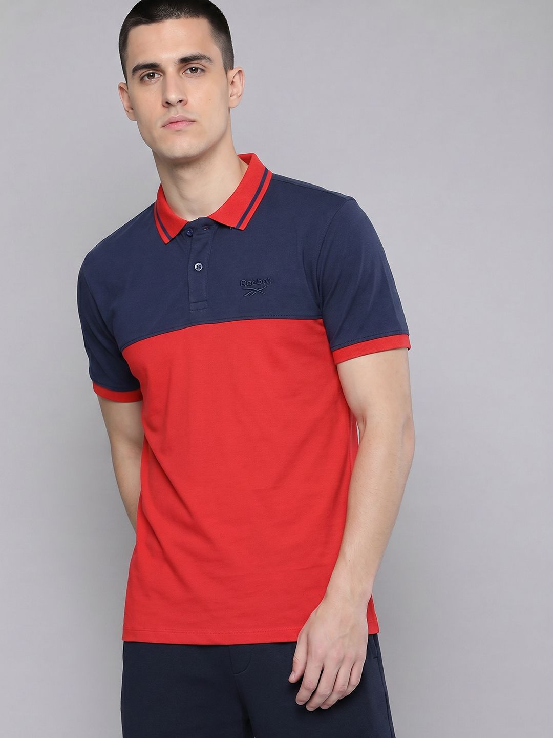 Reebok Colourblocked Polo Collar T-shirt-image-43