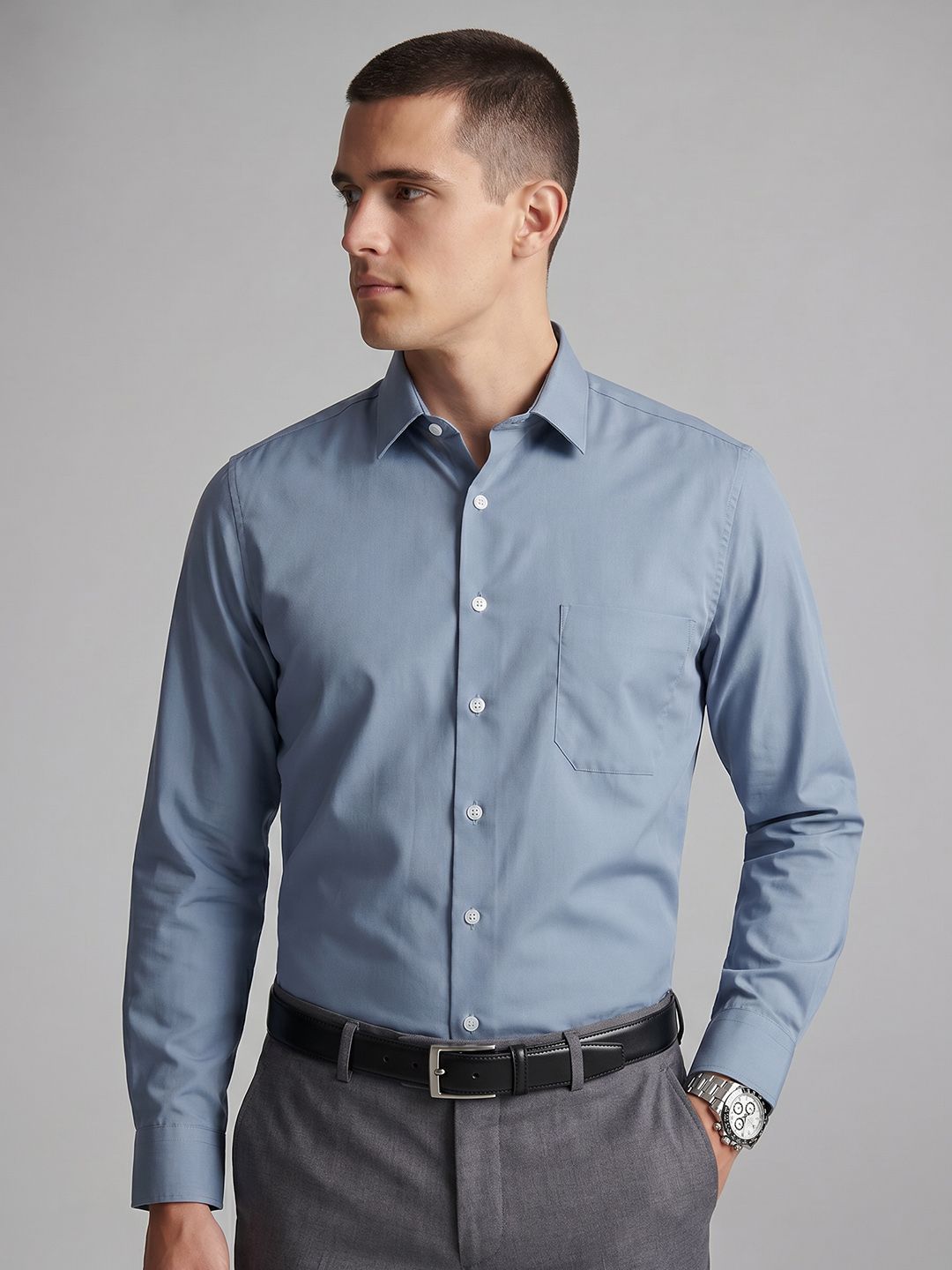 Louis Philippe Slim Fit Pure Cotton Formal Shirt-picture-34