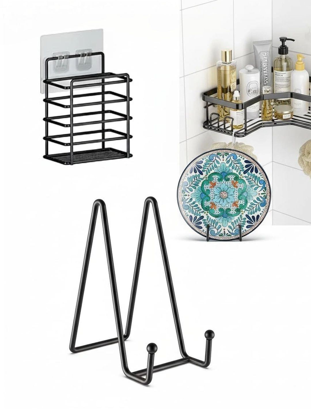 ProGrade Silver-Toned 6 piece Solid Metal Bathroom Caddy-image-34