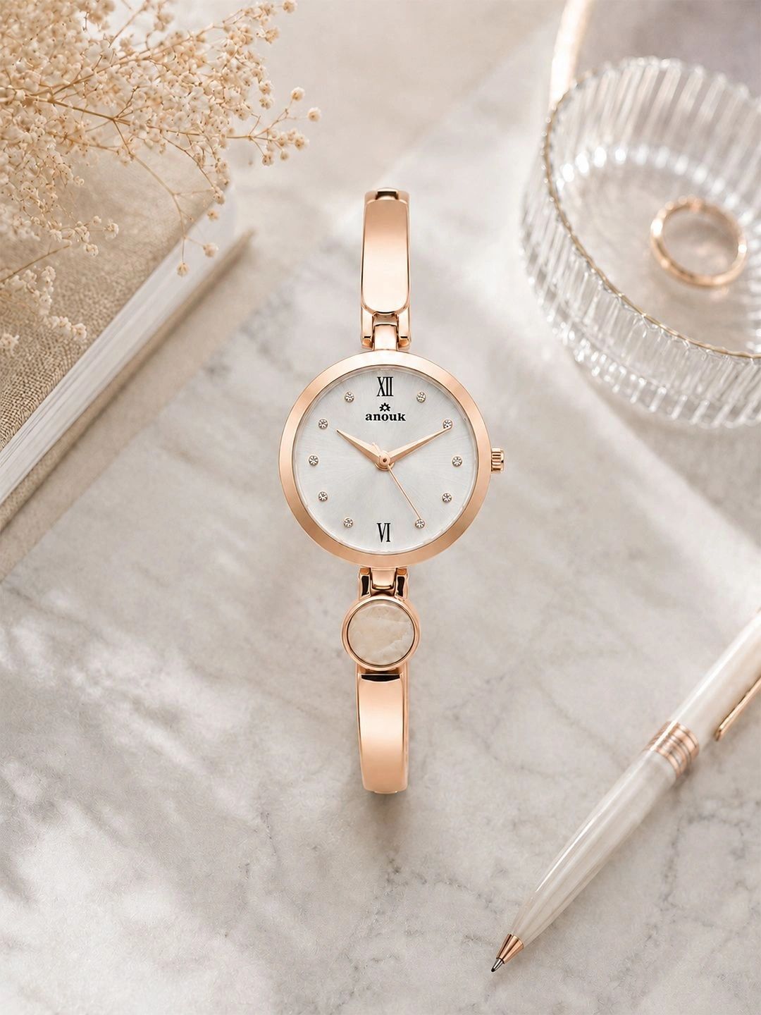 Anouk Women Embellished Dial & Stainless Steel Bracelet Style Straps Analogue Watch-image-27