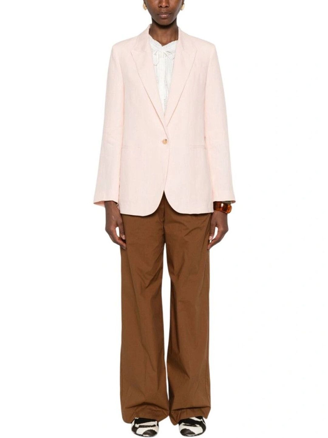 Forte Forte Pink Solid Notched Lapel Blazer-picture-11