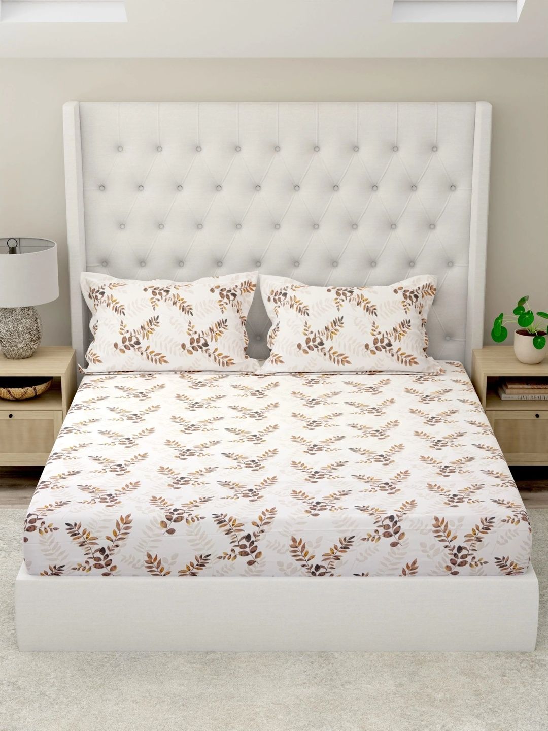 Pure Decor Multicoloured Floral 180 TC King Bedsheet with 2 Pillow Covers-picture-1