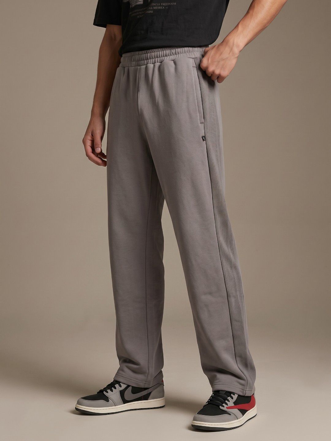 glitchez Men Interlock Baggy Fit Track Pants-image-4