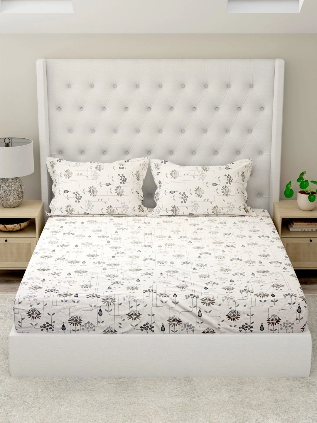 Pure Decor Multicoloured Floral 180 TC Bedsheet with 2 Pillow Covers-picture-9