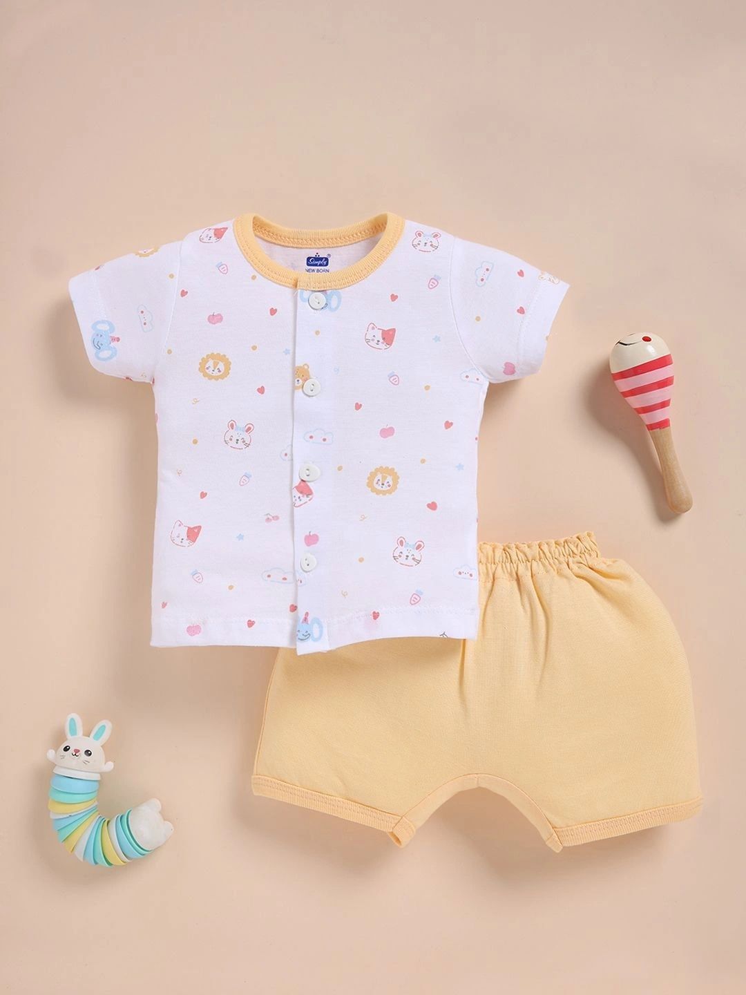 Simply Boys Printed Pure Cotton Shirt with Shorts-picture-21