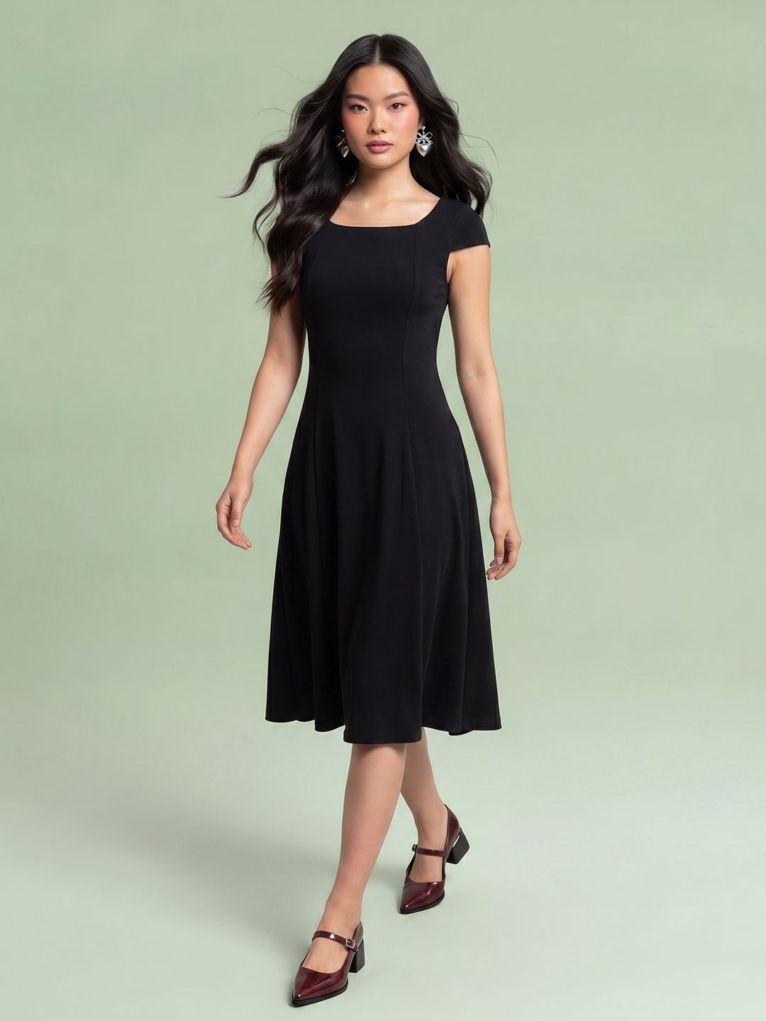 DressBerry A-Line Midi Dress-image-8