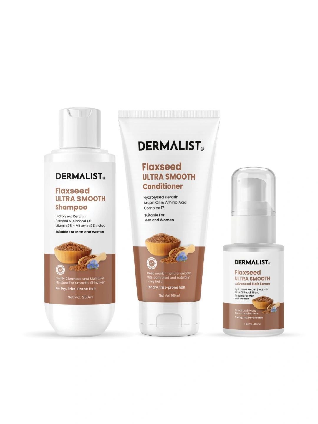 Dermalist Set Of 3 Flaxseed Shampoo - 250ml, Conditioner - 100 ml With Serum - 30 ml-picture-54