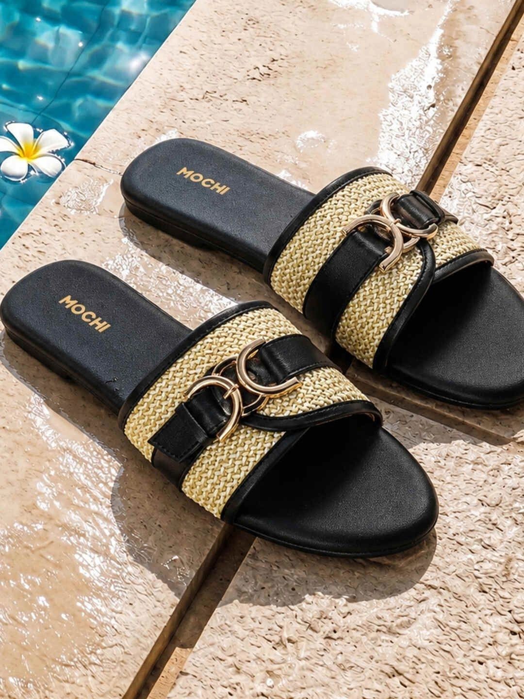 Mochi Women Open Toe Flats with Buckles-picture-21