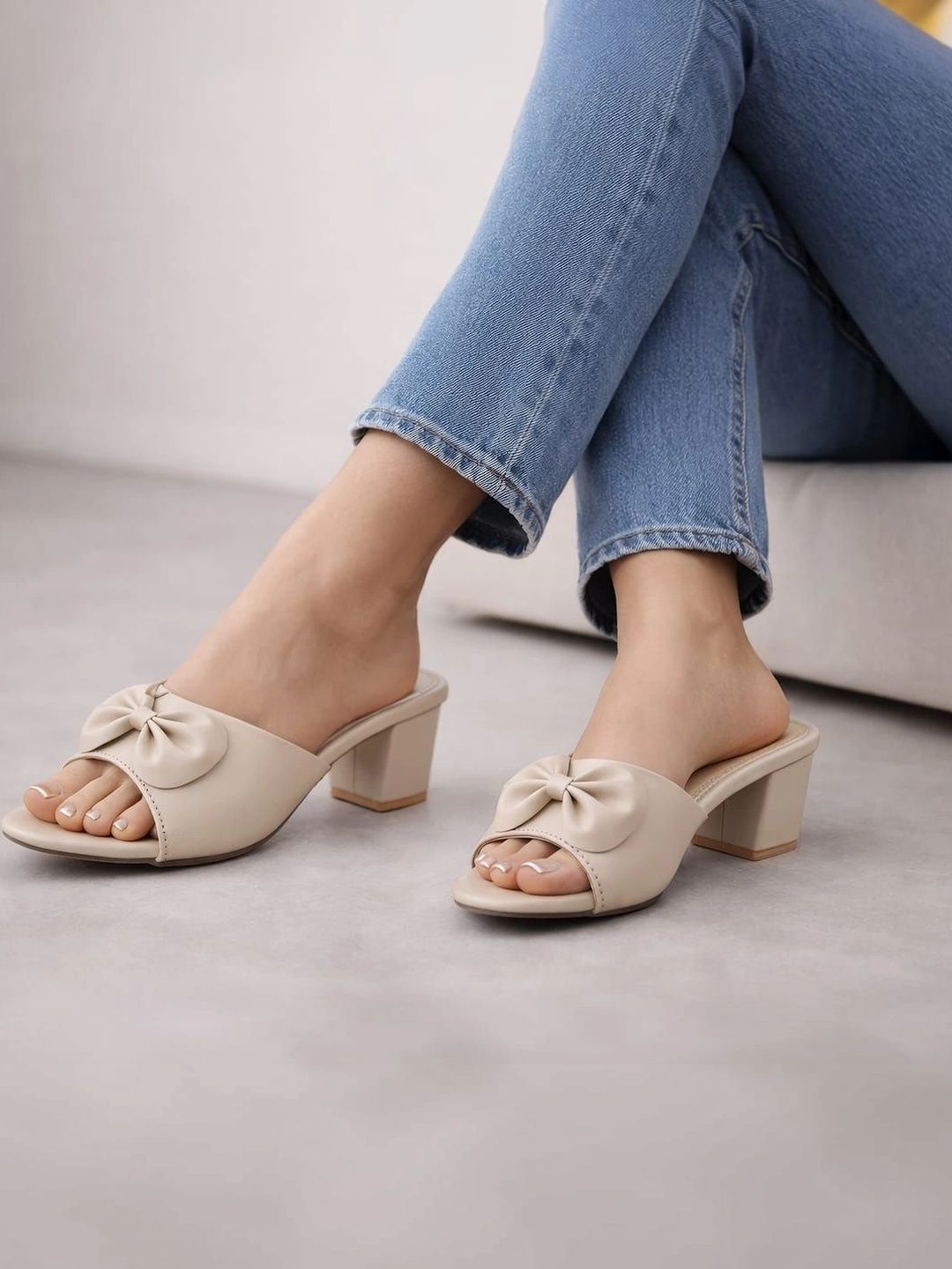 Deals4you Block Mules with Bows-picture-36