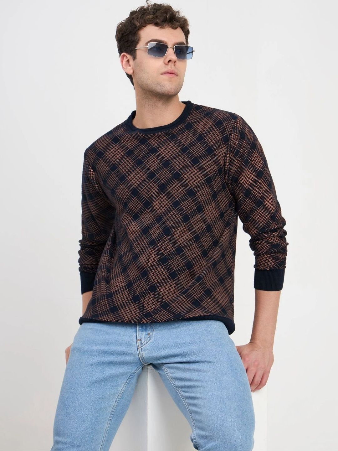 JoE Hazel Men Checked Pullover-picture-29