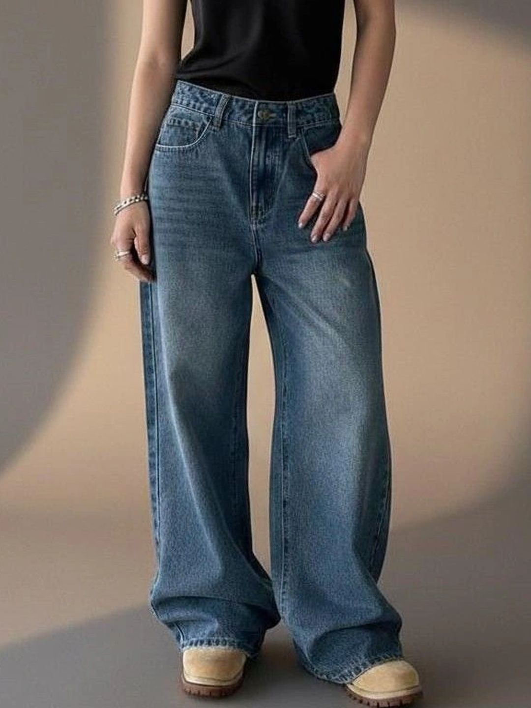 SOULNITY Women Wide Leg High-Rise Jeans-picture-32