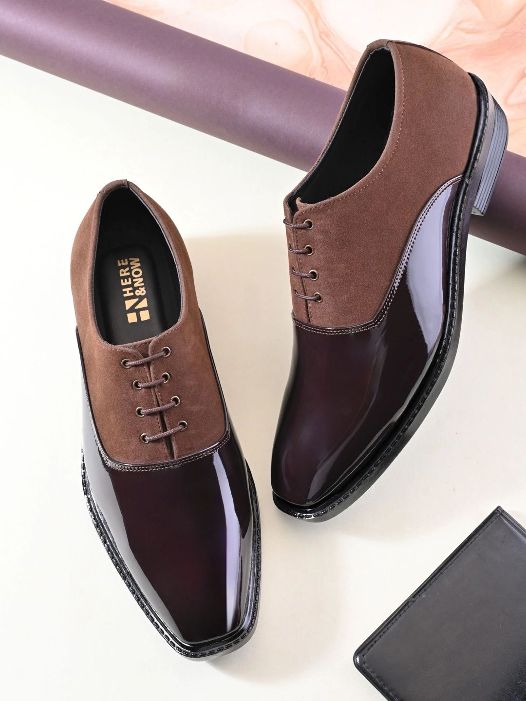 HERE&NOW Men Pointed Toe Lace-Ups Derbys Formal Shoes-image-47