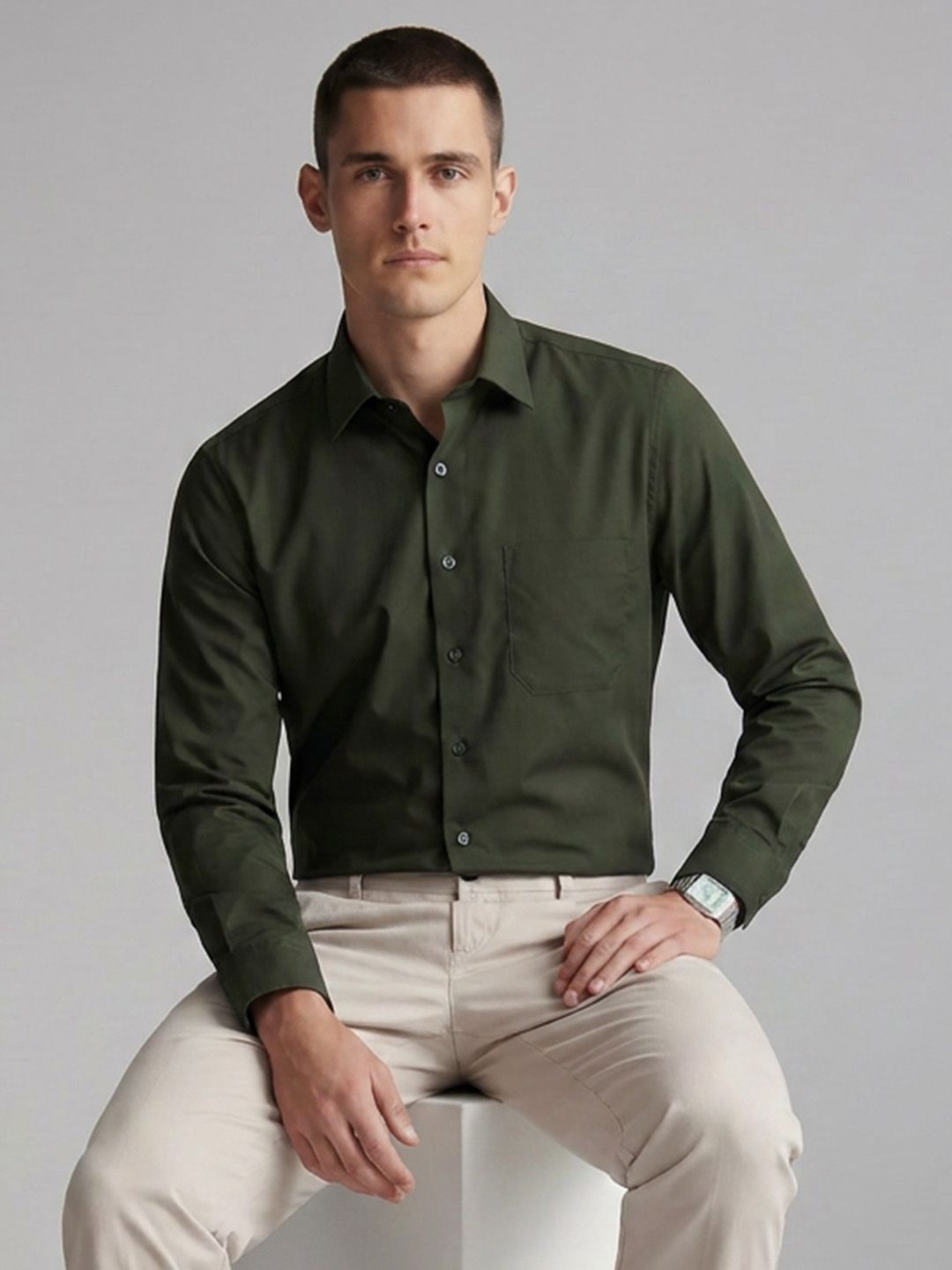 Louis Philippe Slim Fit Pure Cotton Formal Shirt-picture-28
