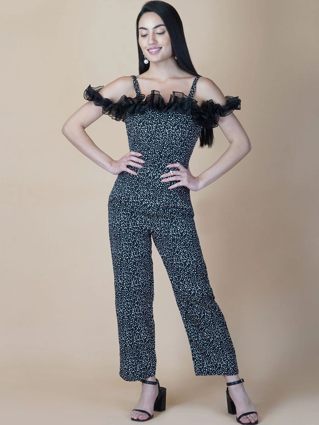 PINK PODS Printed Basic Jumpsuit with Ruffles-picture-32