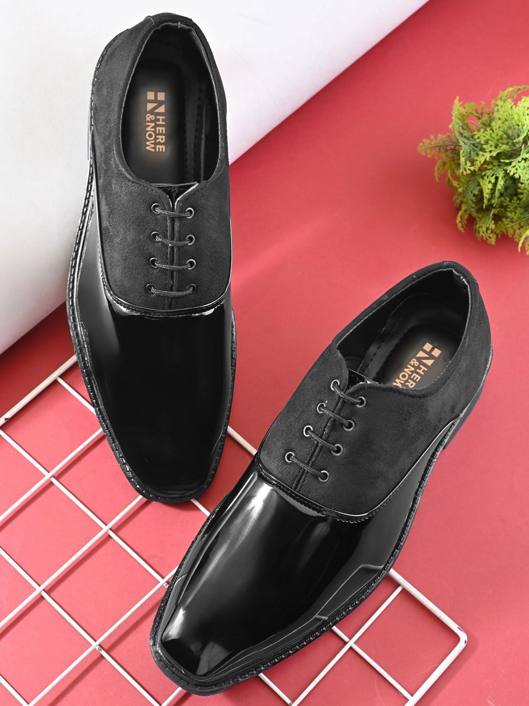 HERE&NOW Men Pointed Toe Lace-Ups Derbys Formal Shoes-image-44