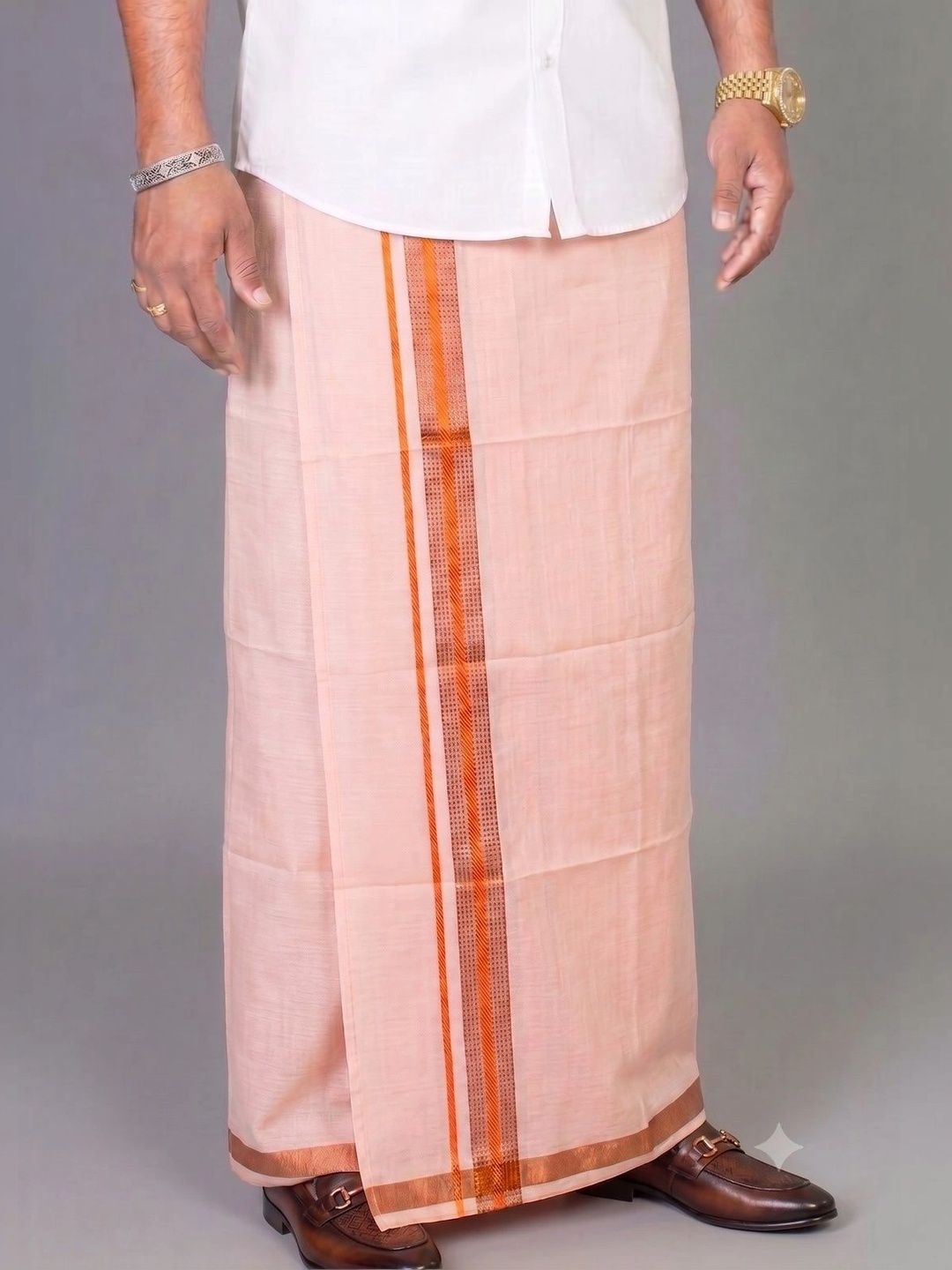 Hornbill Enterprises Men Striped Cotton Dhoti Dhotis-picture-34