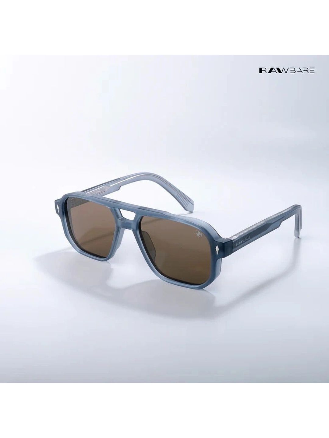 RAWBARE Unisex Brown Lens & Blue Aviator Sunglasses with-image-5