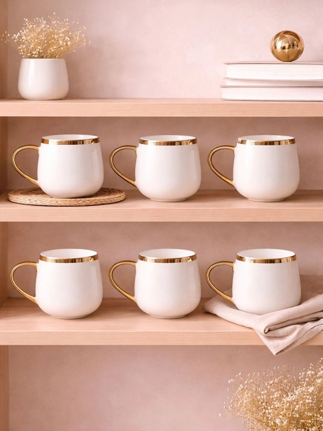 THE COVE TALES Multicoloured Crafted Ceramics Solid Porcelain Glossy Mugs Set of Cups and Mugs-image-14