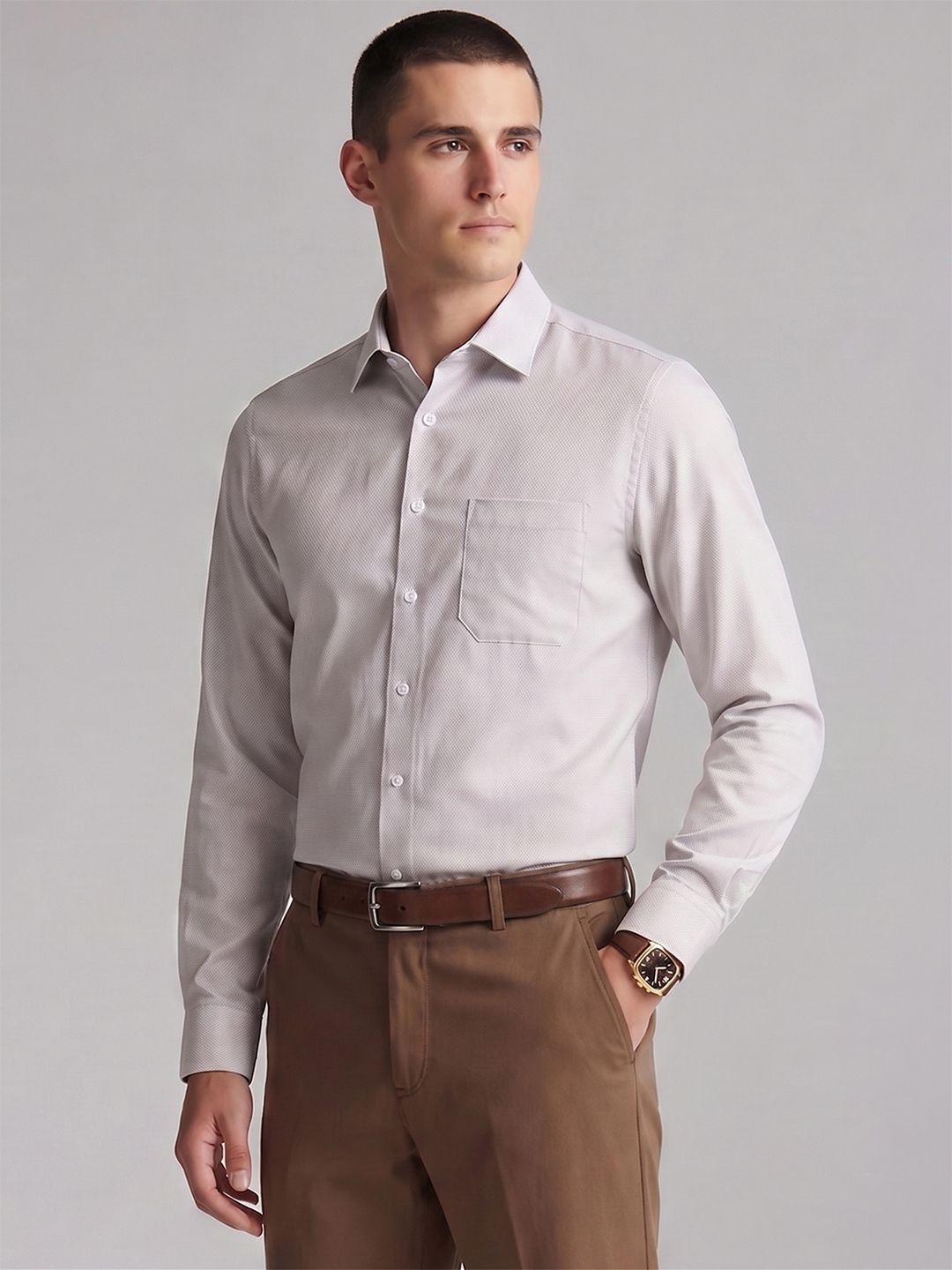 Louis Philippe Slim Fit Textured Formal Shirt-picture-12