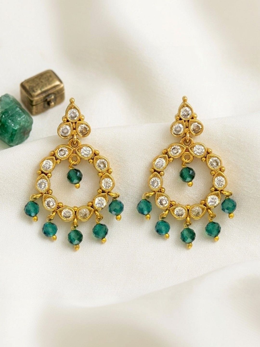 Avirah Pearls Crescent Shaped Chandbalis Earrings-picture-36