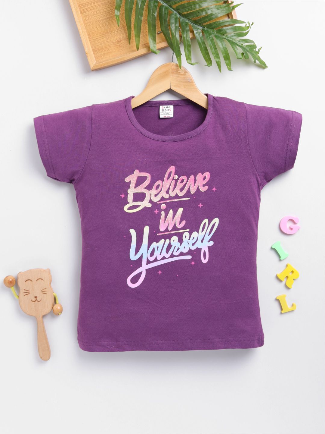 Here&Now X Game Begins Girls Typography Printed Regular Top-image-26