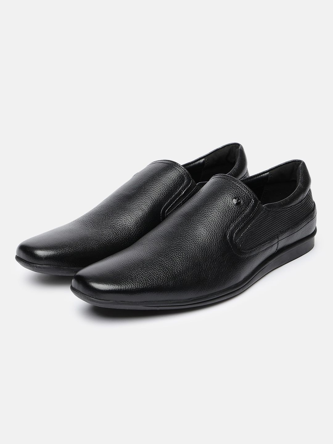 Van Heusen Men Textured Leather Pointed Toe Formal Slip-On Shoes-image-18