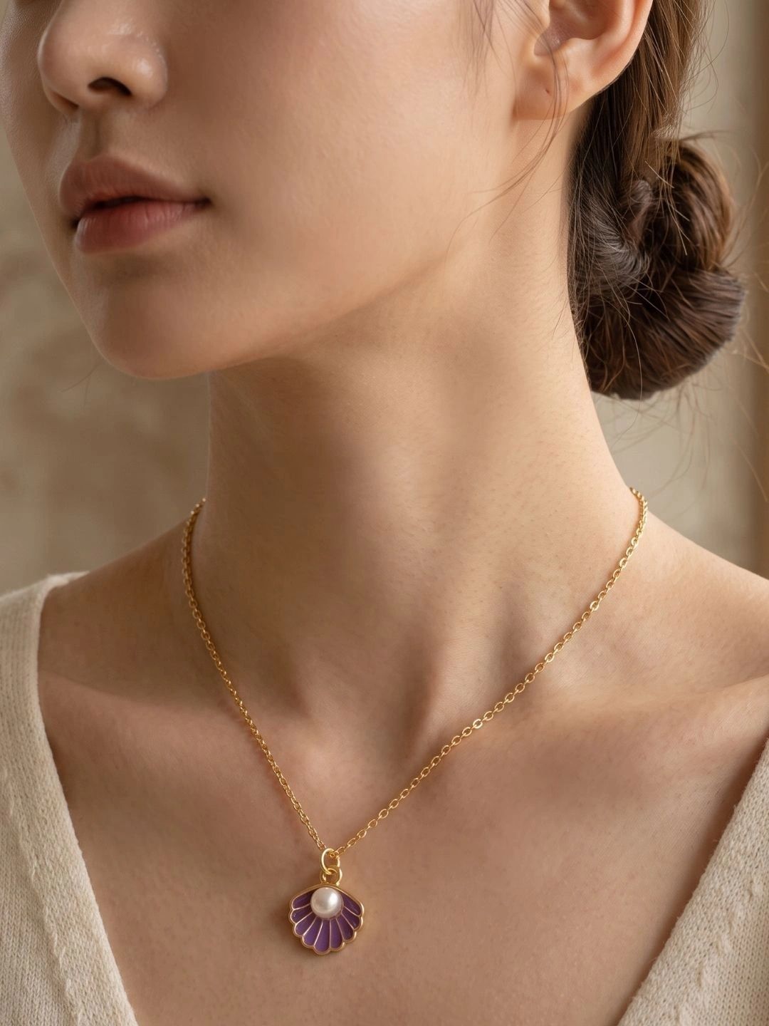 Brandsoon Brass Gold-Plated Enamelled Necklace-picture-13