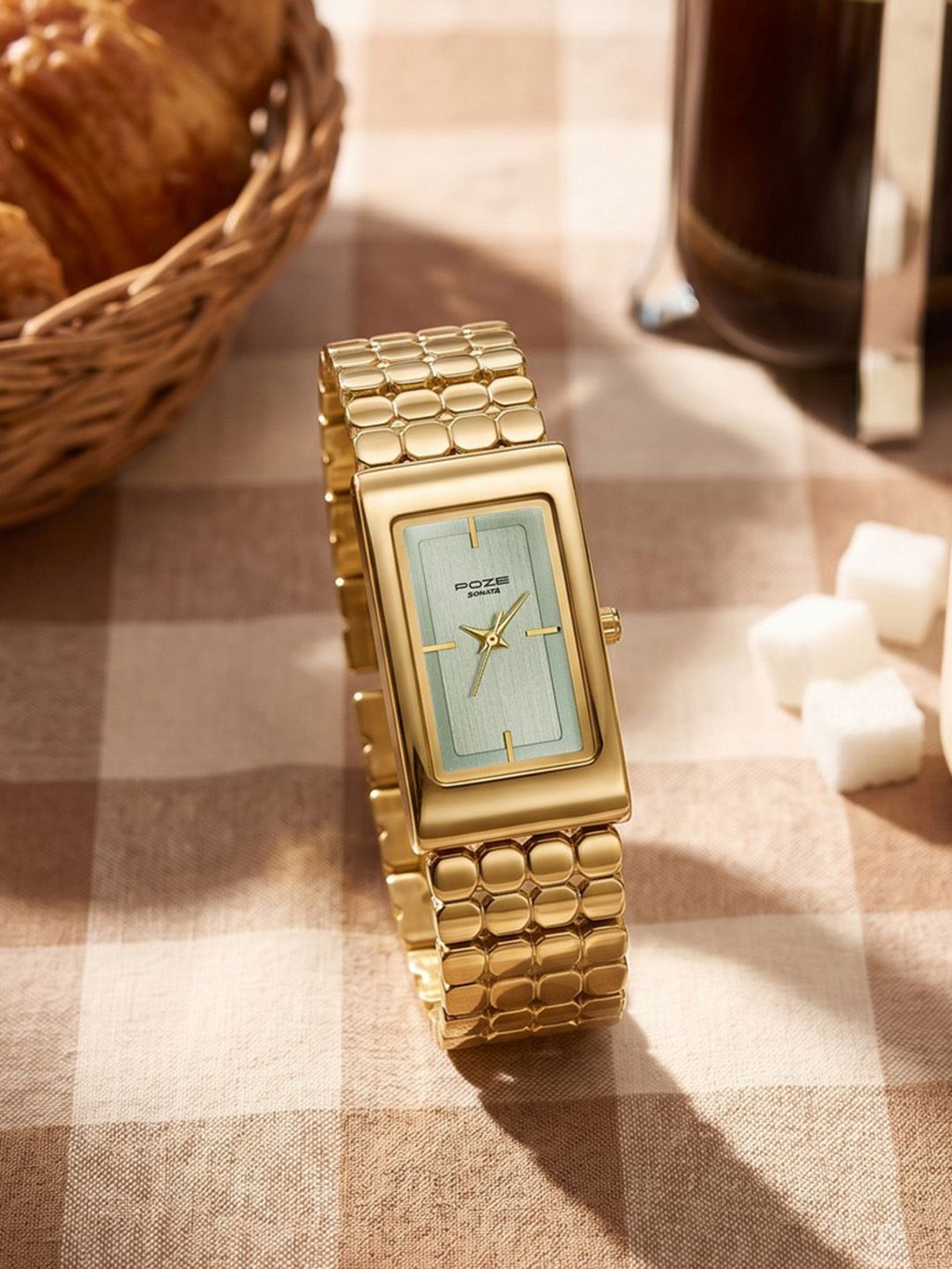 Sonata Women Poze 9 Green Dial Analog Watch - SP80184YM02W