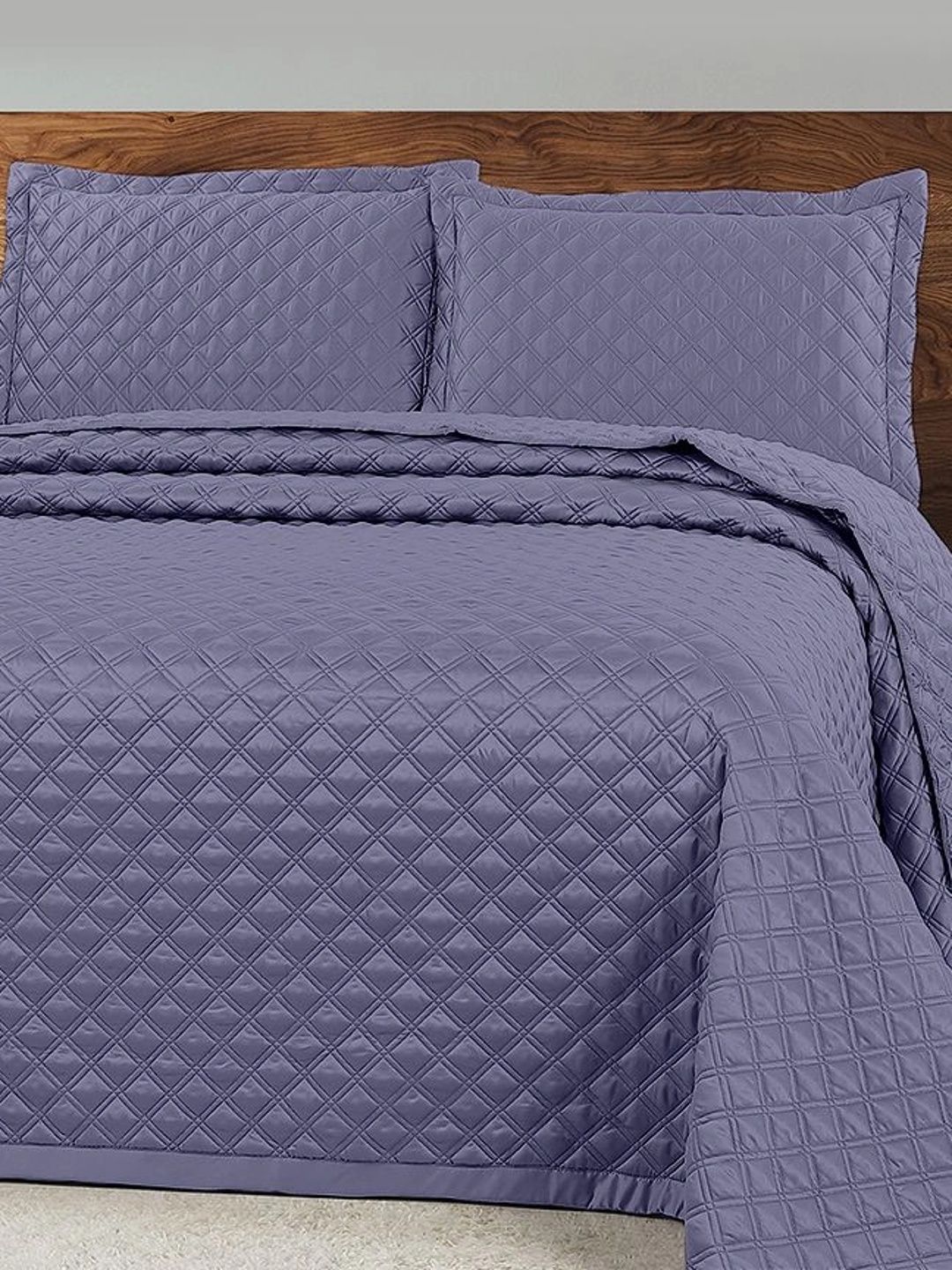 HOUSSE Purple Solid Cotton 3 Piece Double King Regular Bedding Set-picture-35