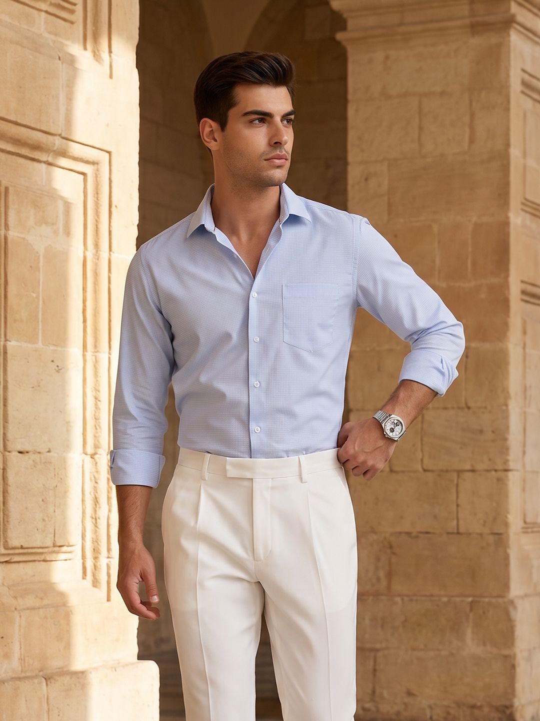 INVICTUS Slim Fit Textured Formal Shirt-picture-17
