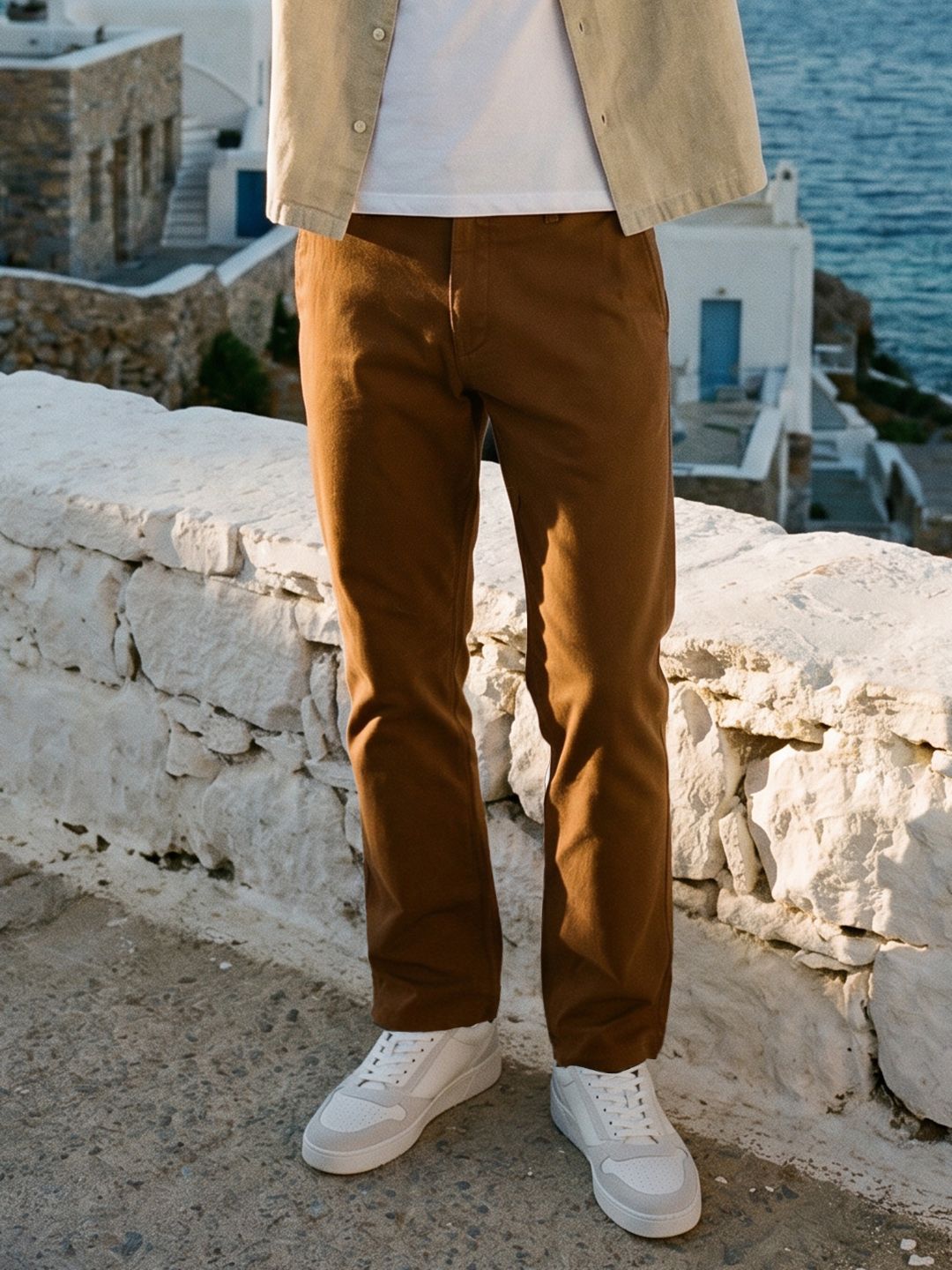 Mast & Harbour Men Straight Fit Chinos Trousers-picture-40